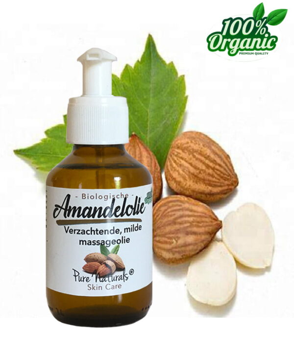 Amandel-olie-100ml Amandel olie biologisch koudgeperst zonder toevoegingen