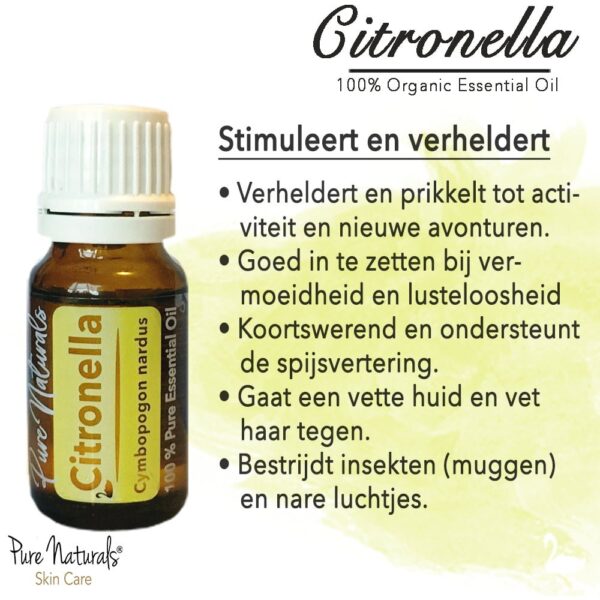Citronella biologische etherische olie kopen essentiële aromatherapie