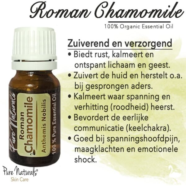 Kamille (roomse) etherische olie toepassingen werking