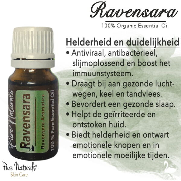 Ravensara etherische olie bio toepassingen werking huid